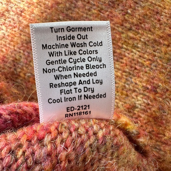 Alison Joy Kayla Puff Sleeve Pullover sweater pink orange ombré size XS - Picture 7 of 14